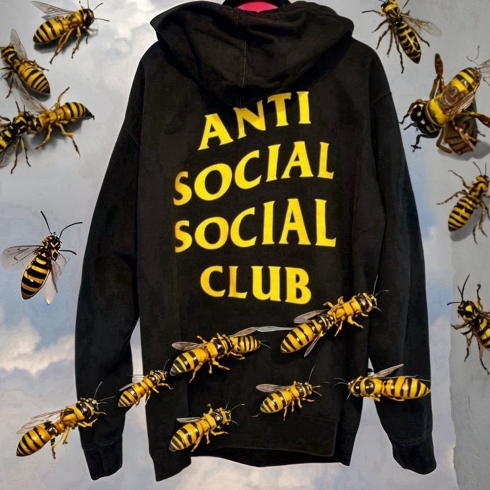 Anti Social Social Club smiley face hoodie - good used condition - awesome color